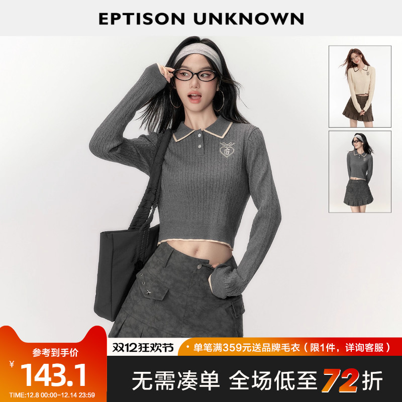 Eptisonpolo领甜美针织衫