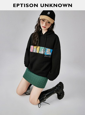 【49/件】EPTISON加绒卫衣女2025秋季新款小个子休闲宽松连帽上衣