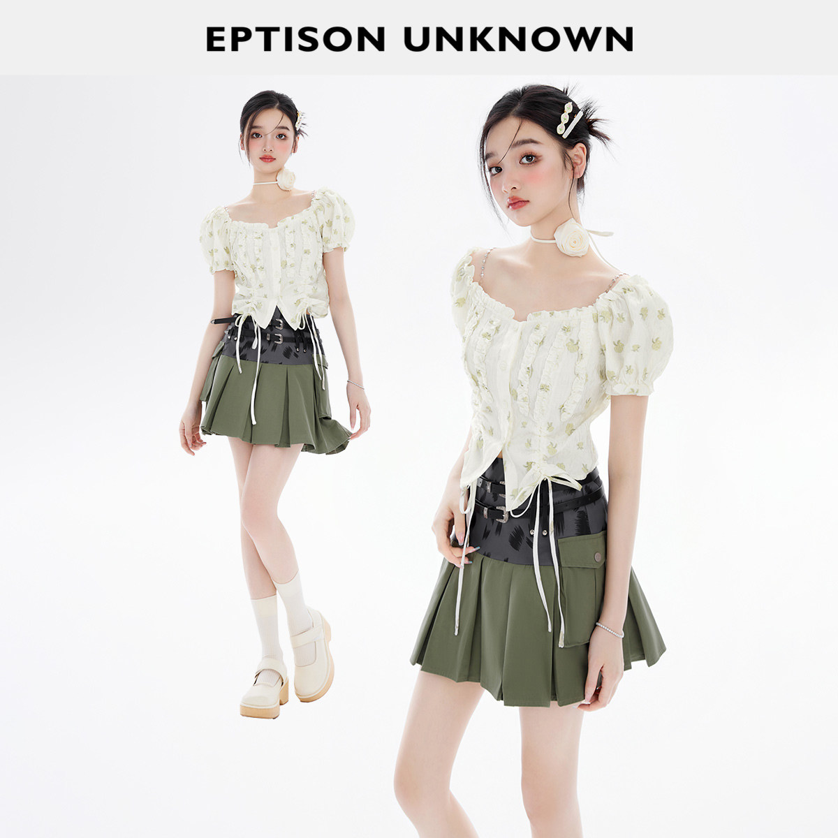 Eptison甜美清新仙女提花衬衫图片