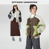 件 EPTISON棒球服女2025秋季 新款 复古运动拼接宽松休闲外套