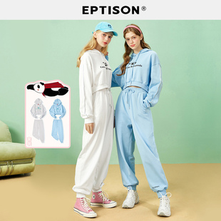 EPTISON时尚 套装 2025秋季 女运动风短款 件 新款 卫衣休闲裤