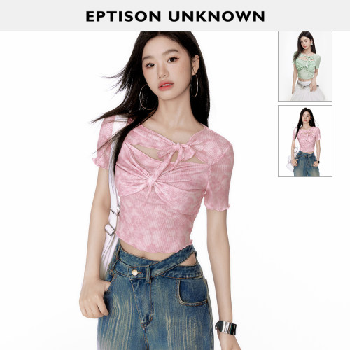 Eptison蝴蝶结设计甜辣短T恤