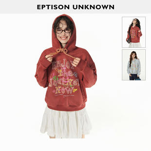 复古风宽松街头连帽外套长袖 EPTISON卫衣女秋新款 件 上衣 119