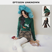 短款 针织上衣 EPTISON美式 复古风可爱小狗毛衣2025冬新款 件