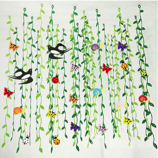 幼儿园装饰挂饰教室环境布置走廊门帘吊饰挂饰柳条燕子蝴蝶墙贴