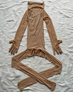 丝袜长五指袖胸背无缝马油连身袜油光亮滑男女全身连体丝袜大码