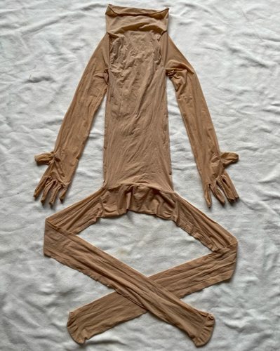 丝袜长五指袖胸背无缝马油连身袜油光亮滑男女全身连体丝袜大码