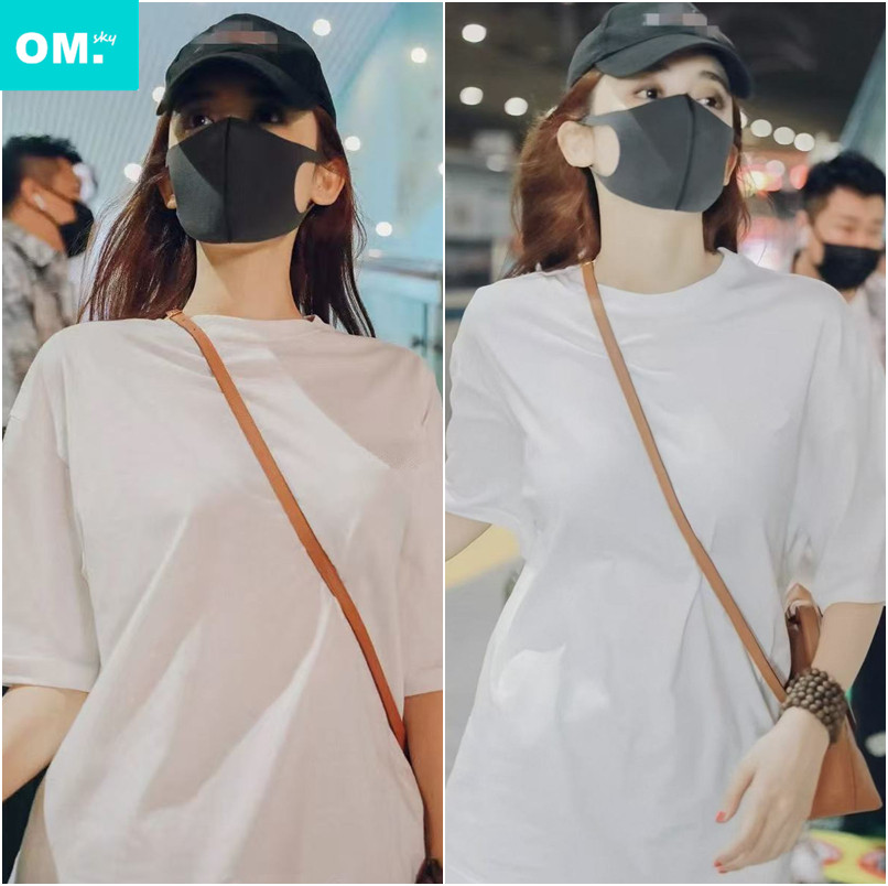 古力娜扎徐璐明星同款白色上衣女2026夏季纯色中长款短袖t恤女