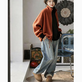 腔调潮范儿 微胖大码 春秋冬加厚宽松气质显瘦外套女