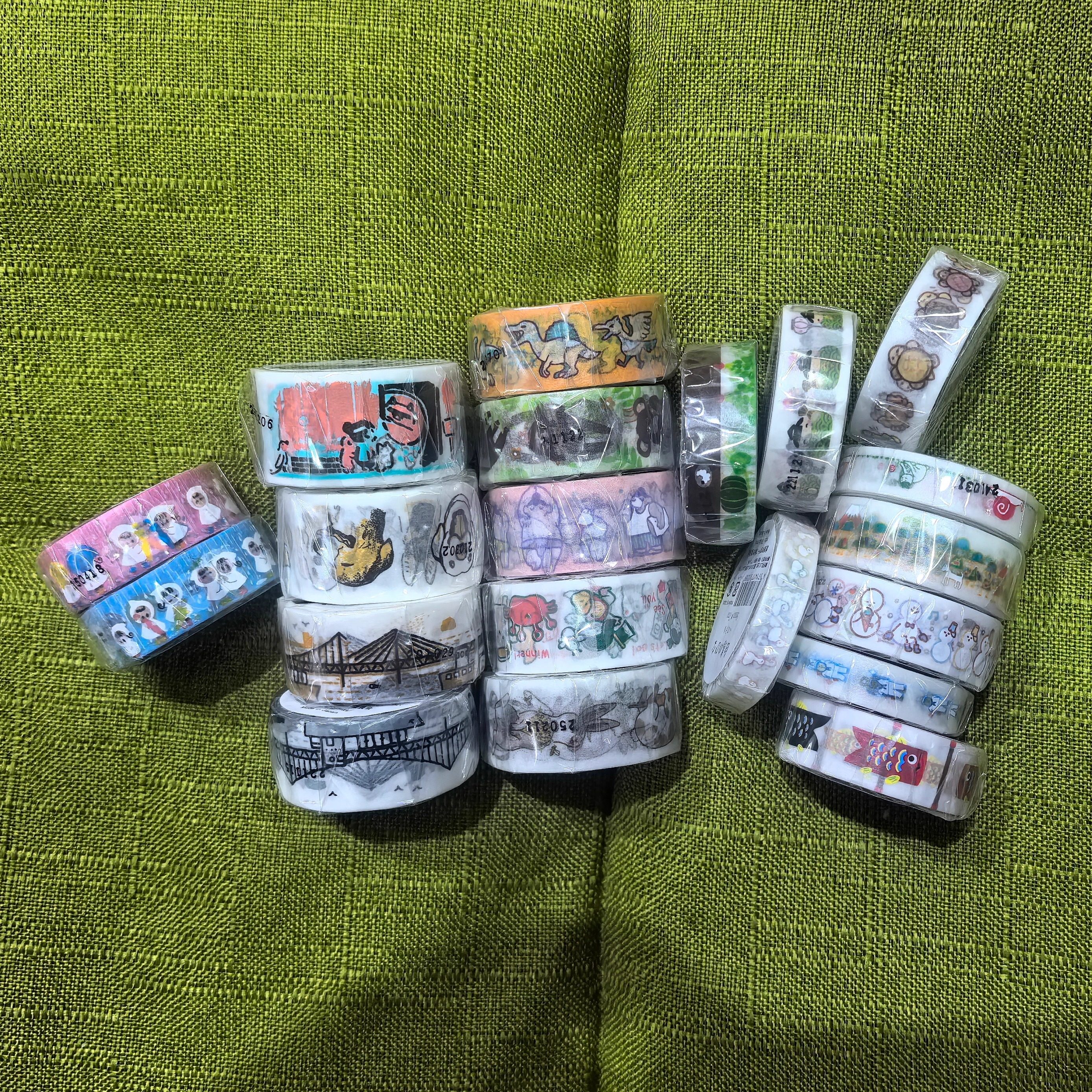 分装/ 整卷 日本如竹堂和纸胶带手账素材老头舞扇下雨天