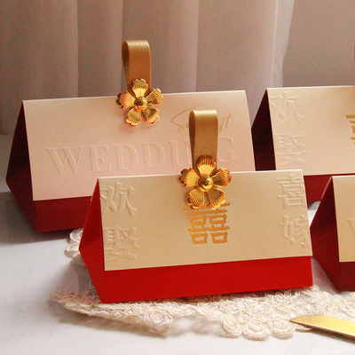 结婚喜糖盒子婚礼手提喜糖袋糖果