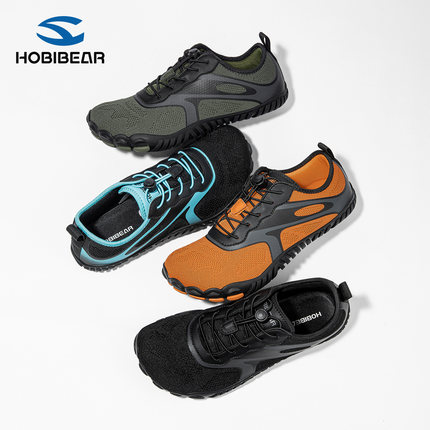 HOBIBEAR哈比熊宽楦赤足4E室内综合健身训练户外徒步五趾瑜伽宽头