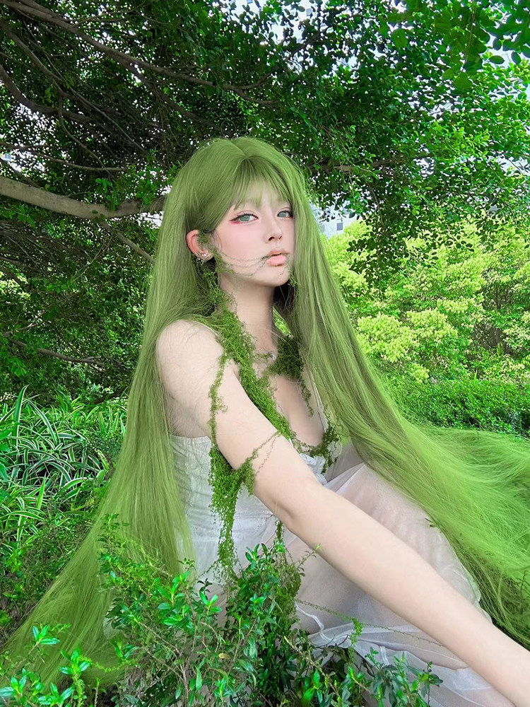 Green Extra-Long 130cm Straight Wig Full Cover - Buy from Taobao, China | Shopme Agent