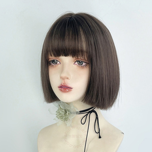 水舞短发假发一刀切波波头全头套女bobo齐刘海朵拉妹妹头万用cos