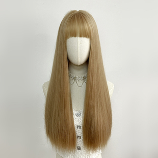 金发假发白金色lolita女全头套y2k长直发万用cos弥海砂女团jk整顶