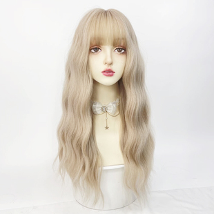白金色假发女长卷发大波浪lolita女团整顶jk全头套式金发软妹日常