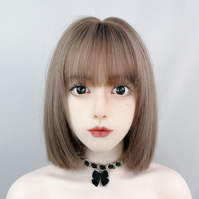 一刀切短发假发可盐可甜漫画刘海