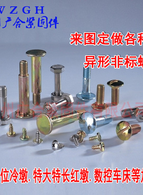 加工定做非标螺丝异型件特制螺丝冲压件特长特大螺丝冷墩件