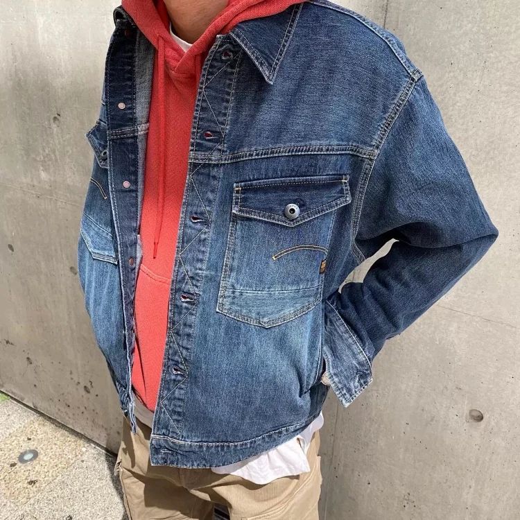 RAW日式复古水洗dakota工装牛仔夹克 进口牛仔布