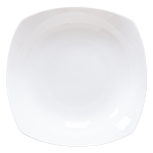 景德镇纯白骨瓷盘子家用陶瓷菜盘简约不规则方形深盘白色汤盘