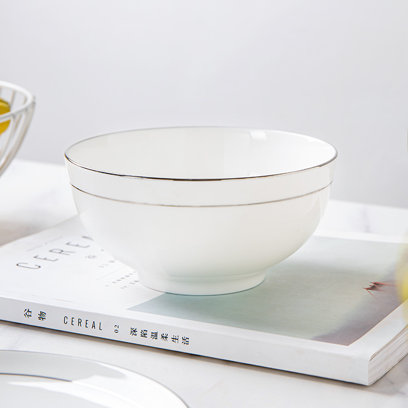 尚韵骨瓷陶瓷银边大众家用