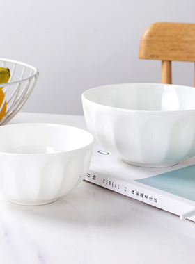 景德镇陶瓷家用创意禅系列饭碗小碗创意面碗米饭碗白色骨瓷餐具碗