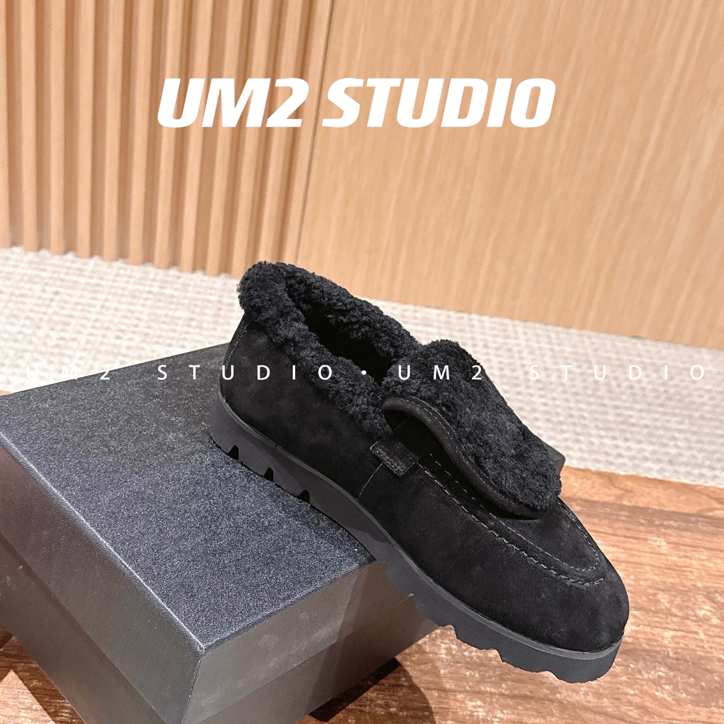 时尚中式老钱风加绒乐福鞋