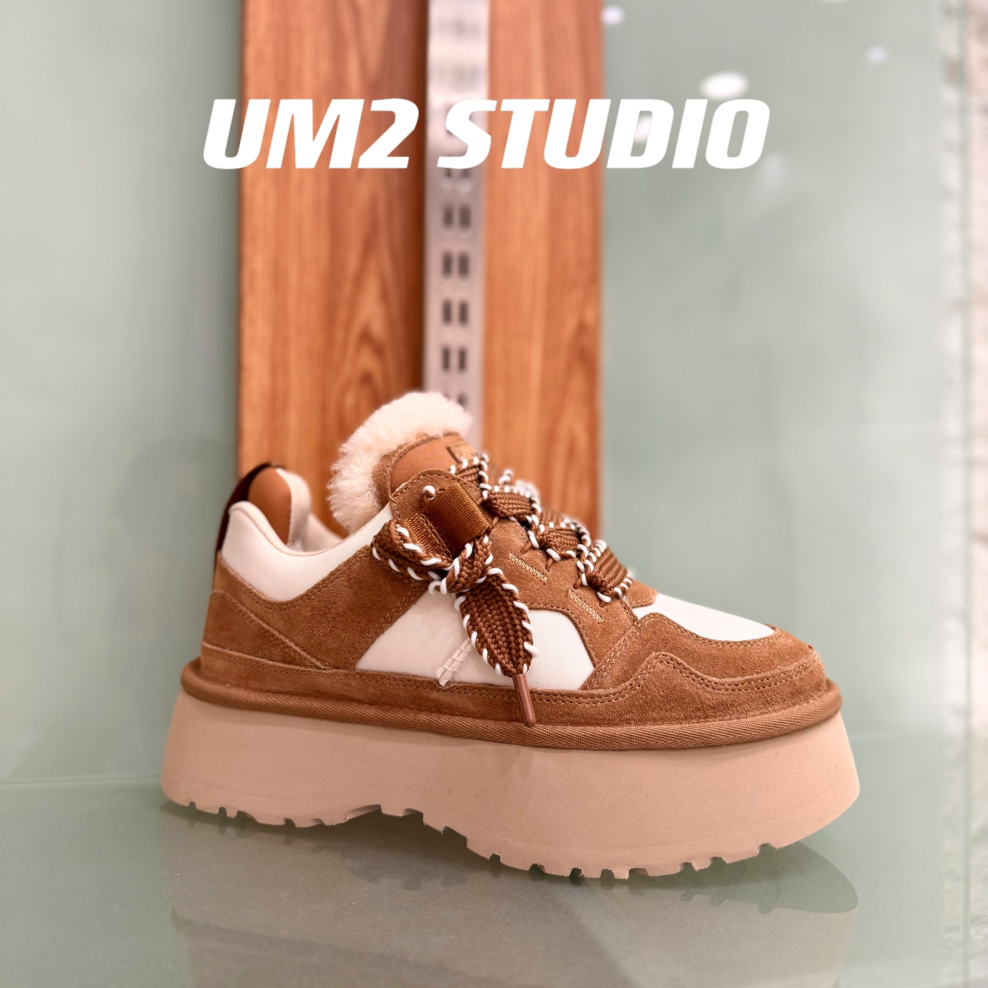 底双系带梅尔运动鞋保暖雪地靴女