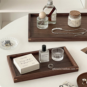 复古胡桃木长方形托盘ins风实木餐盘桌面置物盘子香水杂物收纳盘