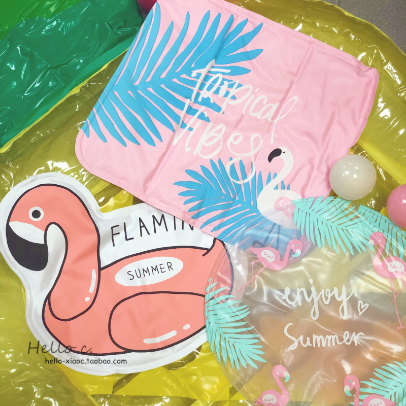包邮少女心粉色火烈鸟夏季清凉垫子降温冰垫夏天家用学生宿舍坐垫