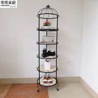 服装店橱窗铁艺包包架展示架鞋架家用落地式陈列柜货架圆形摆新款
