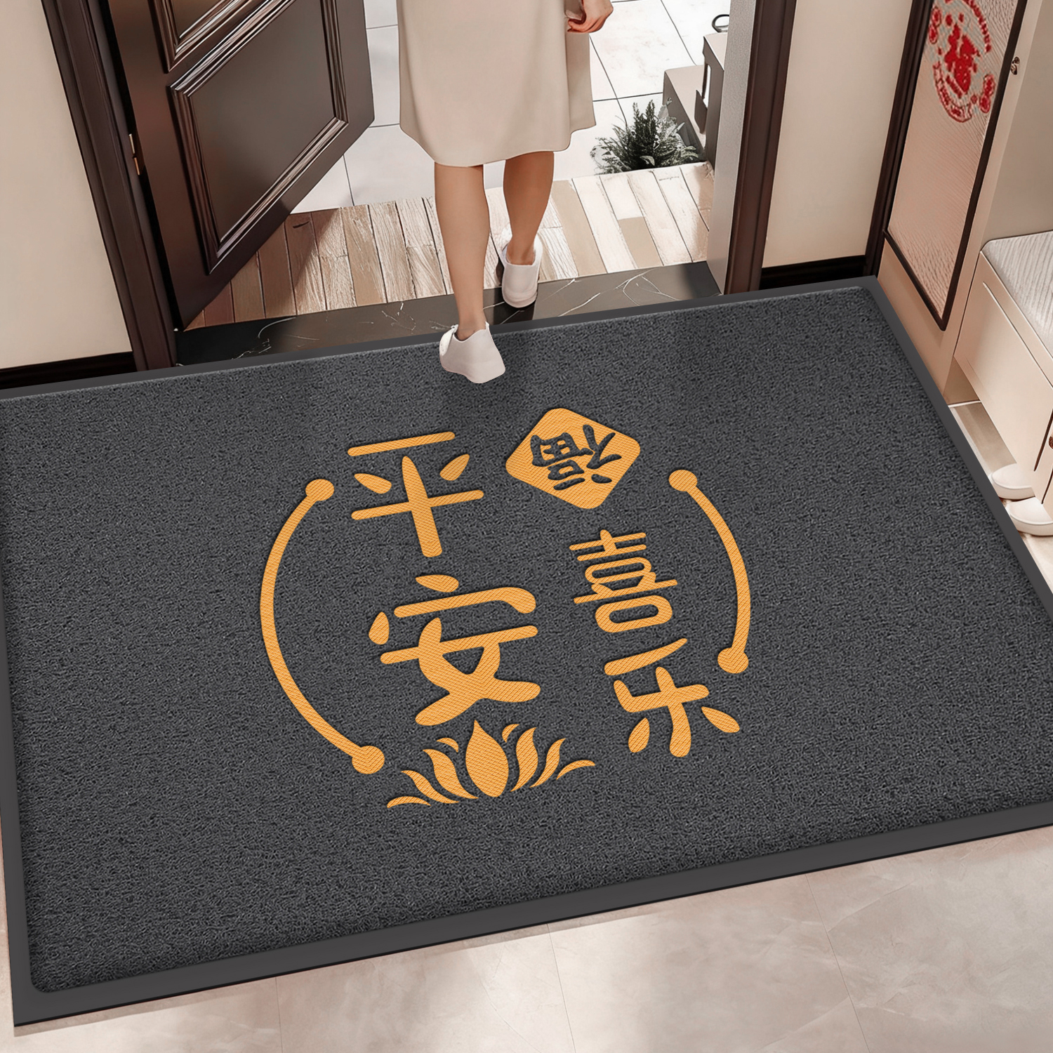 入户门地垫高级感进门玄关垫子家用大门口防滑耐脏地毯门外蹭脚垫
