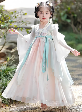 女童汉服连衣裙夏季2026新款2-9岁中国古风超仙女孩唐装3女宝裙子