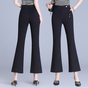 梦舒雅旗舰店夏新款国风显瘦喇叭西装裤百搭薄款九分微喇休闲裤女