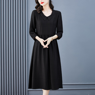 2026夏季桑蚕丝连衣裙折扣梦舒雅新款时尚显瘦高级感黑色真丝裙子