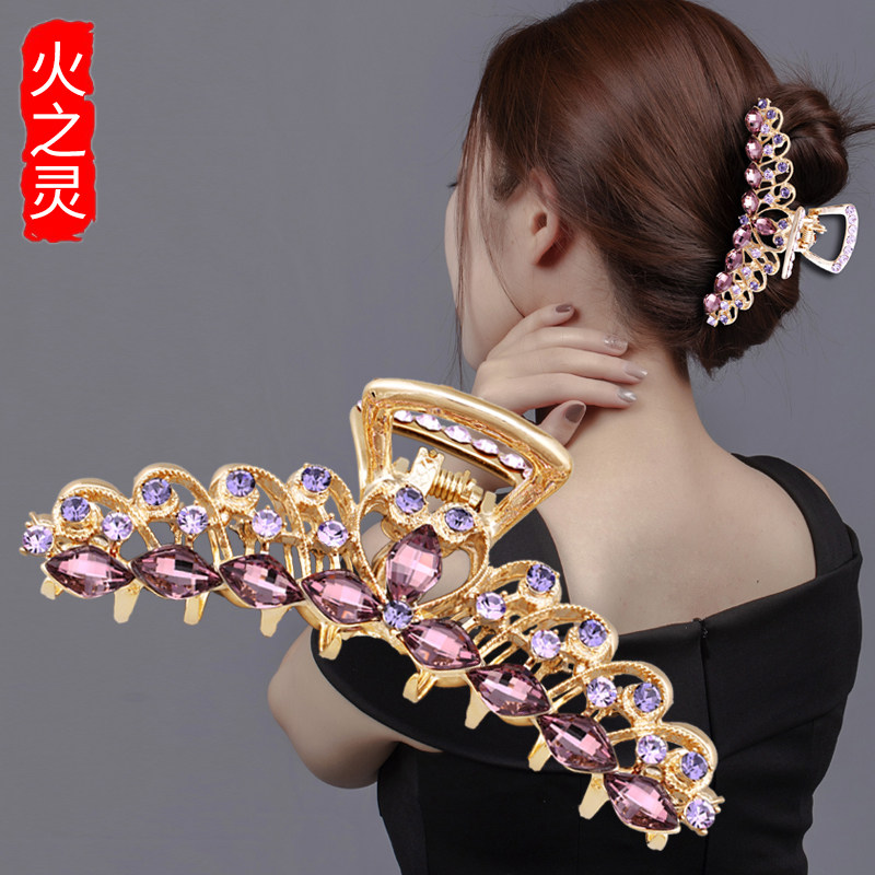 发夹2022年新款高端大抓夹女优雅气质后脑勺盘发夹子头饰顶夹发抓