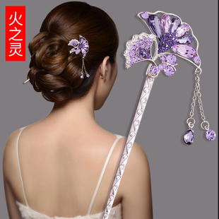 火之灵发簪新中式簪子精美银杏树叶盘发古风发饰发钗新婚生日礼物