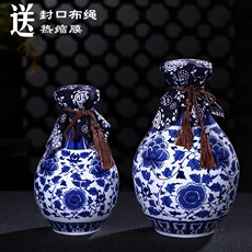 Jingdezhen chai rượu vang gốm 1 kg 2 kg 3 kg 5 kg 10 kg bình tải niêm phong lọ lưu trữ chai rỗng chai rượu cốc uống rượu vang