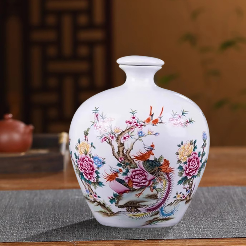 景德镇陶瓷泡酒坛5斤10斤装复古空酒瓶家用密封酒壶窖藏分装酒罐