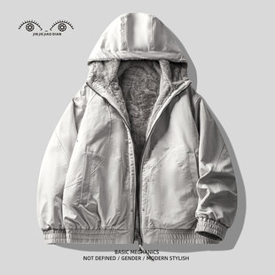 Origine系列高端重磅仿貂绒加厚双面穿棉服男派克服冬季保暖外套