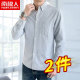 潮流短袖 韩版 宽松休闲衬衣纯棉百搭外套寸 男长袖 南极人春夏衬衫
