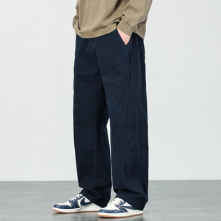 子男2025秋冬加绒纯棉宽松直筒百搭长裤 HAOZHI美式 复古水洗休闲裤
