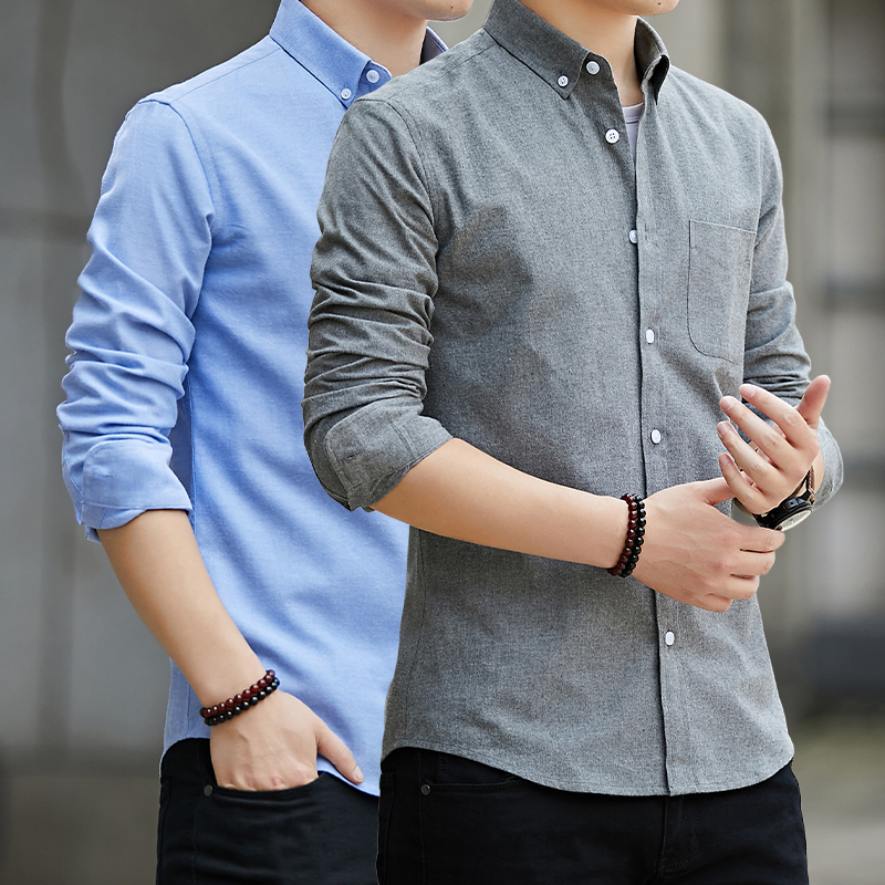 男士衬衫男款2025新款春秋款保暖长袖上衣服夏季短袖寸衫休闲衬衣
