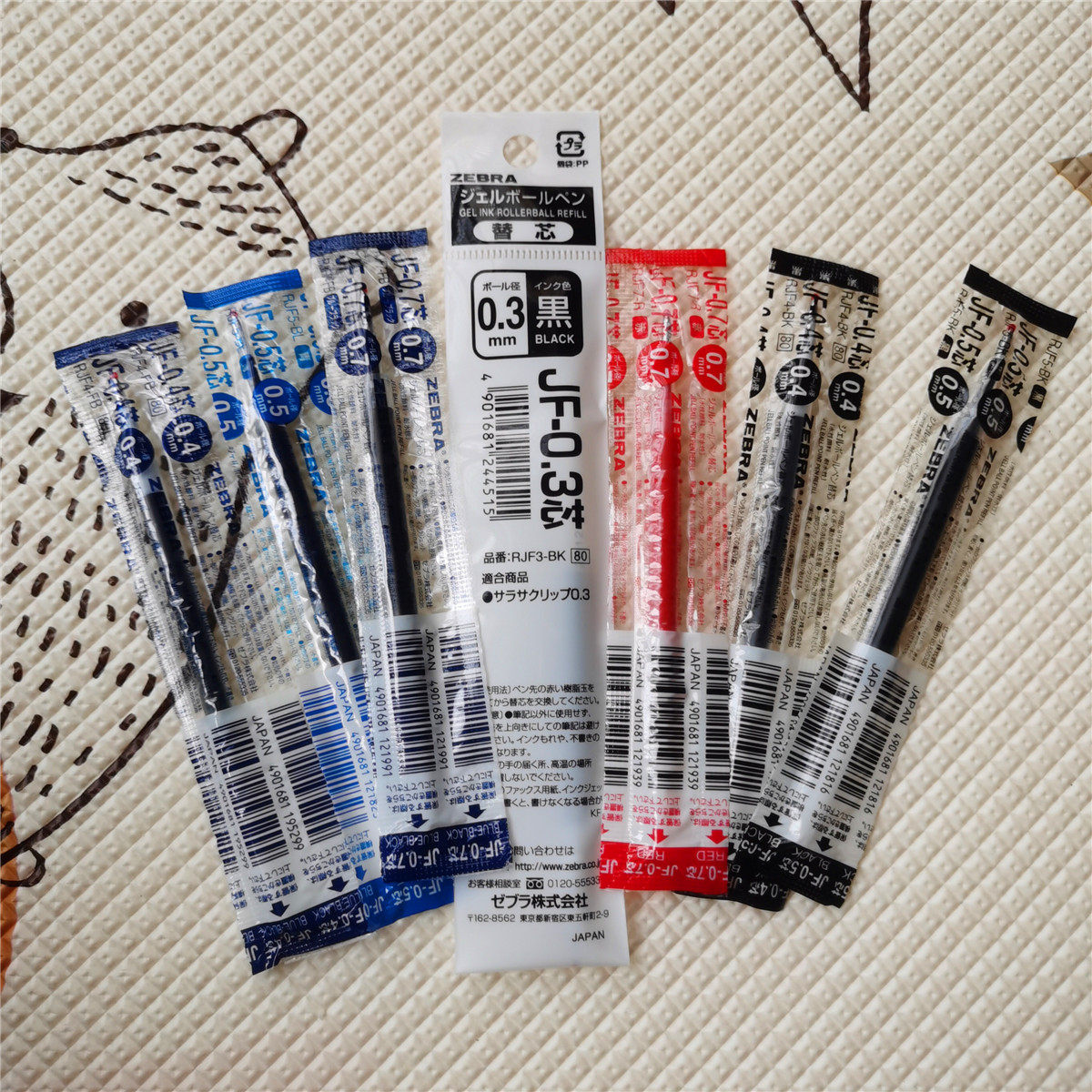 日本原装ZEBRA斑马SarasaJJ15/JJ55中性笔替芯0 5/0.3/0.4/0.7mm