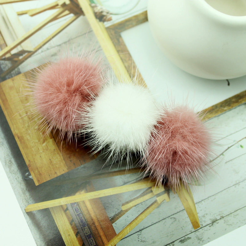 秋冬新款水貂毛发饰韩国毛毛发夹成人头饰夹子毛球卡子弹簧夹头饰