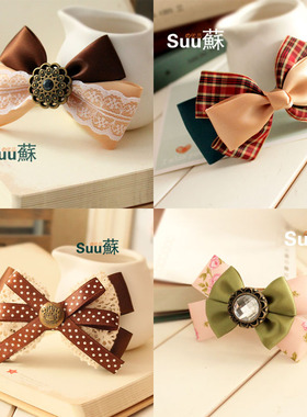 韩版手工饰品头花蝴蝶结发夹顶夹发饰女日韩国学院风头饰优雅发圈