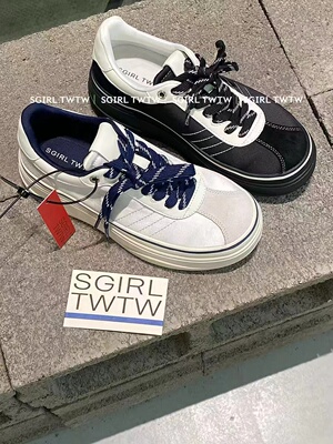 SGIRLTWTW女鞋厚底板鞋 2026年新款四季透气休闲运动鞋时尚德训鞋