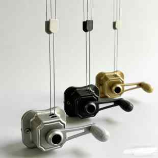 晾衣架手摇器阳台双杆四杆三杆推拉式升降器摇把手更换维修孔距95