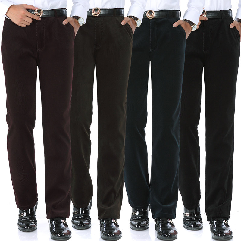 时尚男灯芯绒条纹长裤棉质高腰登心绒休闲裤灯心绒青年爸爸中年裤在类目 男装, 休闲裤中 - 来自Buy2taobao.com提供专业的淘宝代购服务