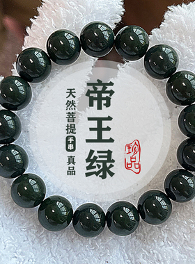帝王绿菩提手串学生绕指柔盘玩天然阴皮老料高油高密菩提佛珠文玩
